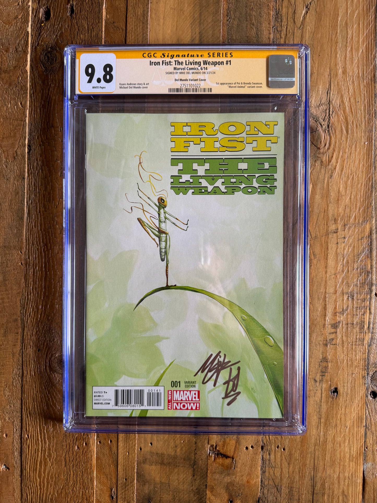 Iron Fist: The Living Weapon #1 Animal Variant CGC Signature Series 9.8