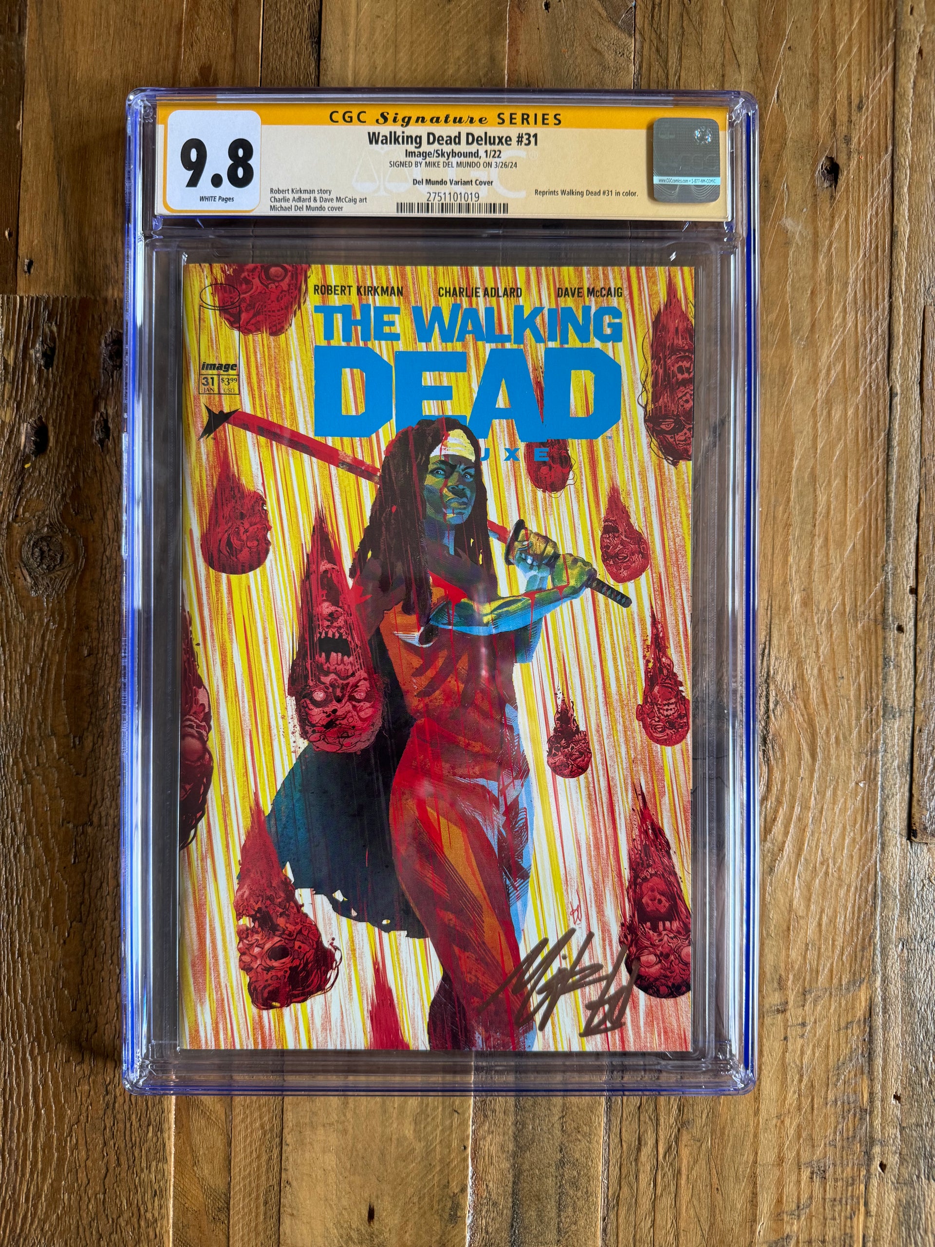 The Walking Dead Deluxe #31 CGC Signature Series 9.8 Signed – Del