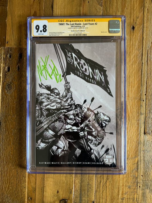 TMNT Last Ronin Lost Years #2 1:50 Black & White Variant CGC Signature Series 9.8 Signed