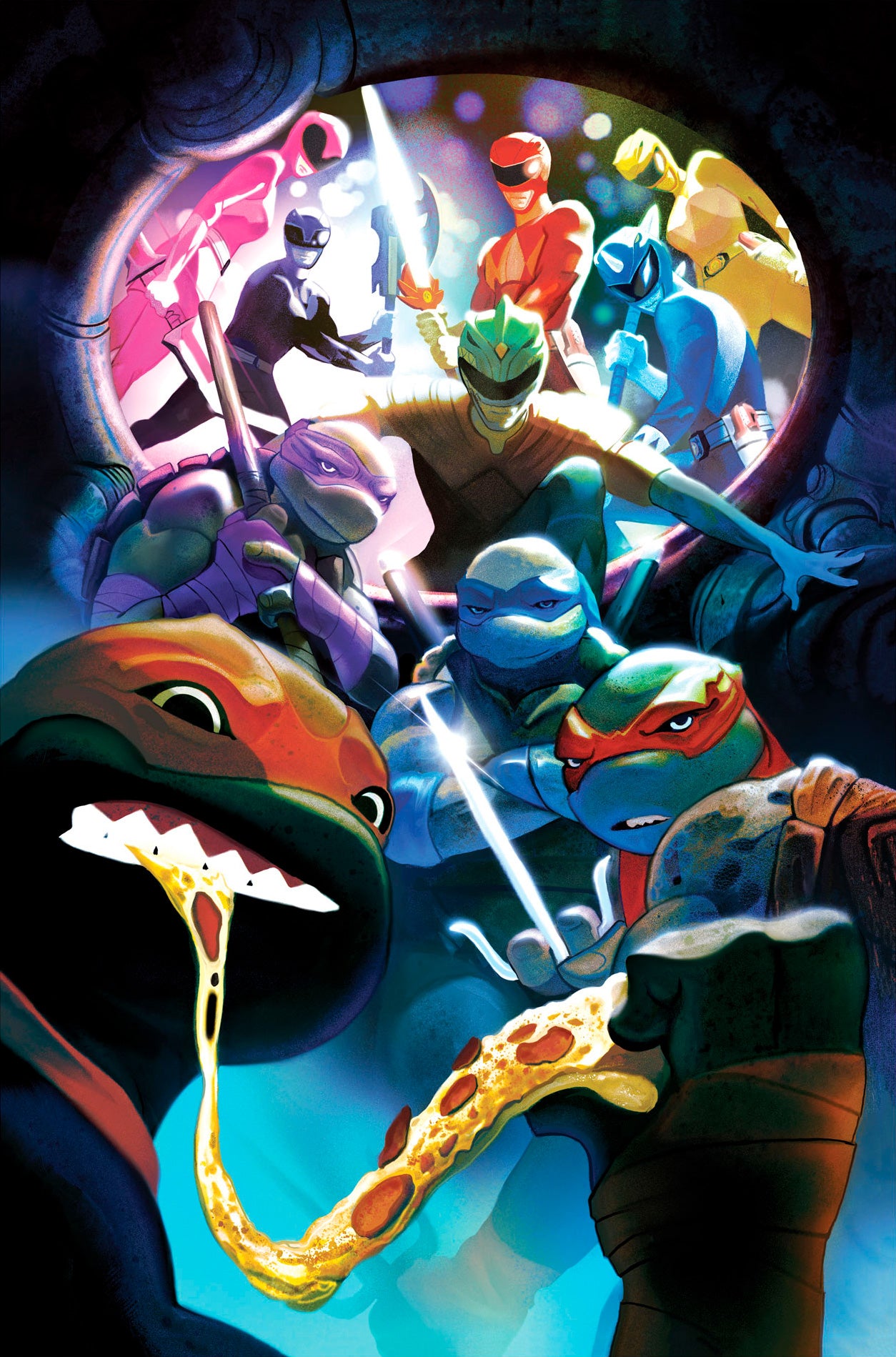 Power Rangers & Teenage Mutant Ninja Turtles #5 Del Mundo Variant B Signed