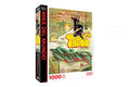 A 1000-piece jigsaw puzzle box featuring Miles Morales Spider-Man graffiti art