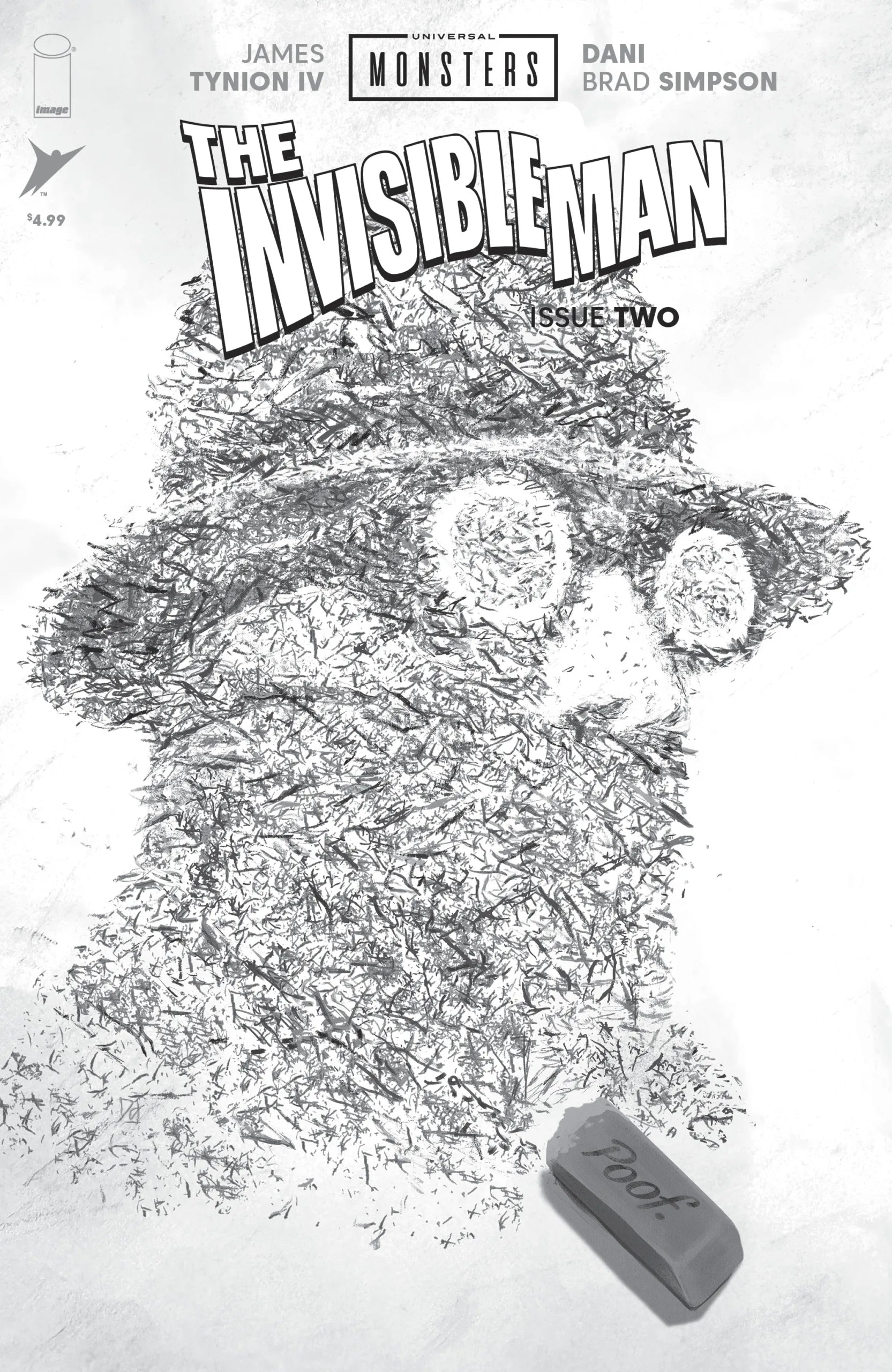 Universal Monsters: The Invisible Man #2 Cover D 1:25 Mike Del Mundo Black & White Variant Signed