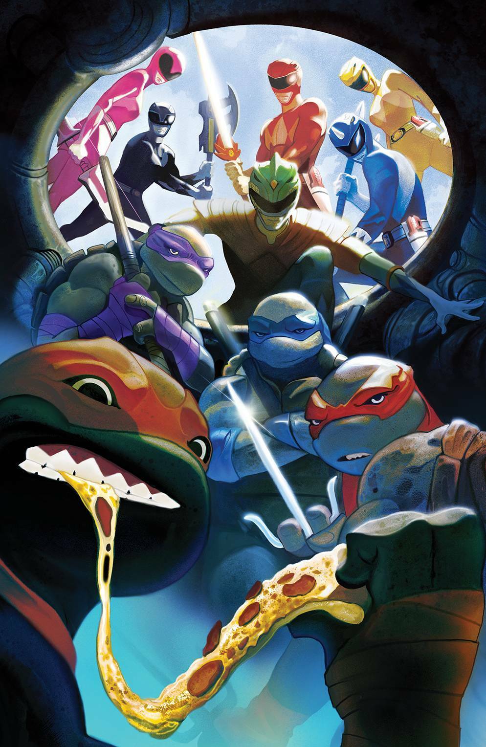 Power Rangers & Teenage Mutant Ninja Turtles #5 Del Mundo Variant A Signed