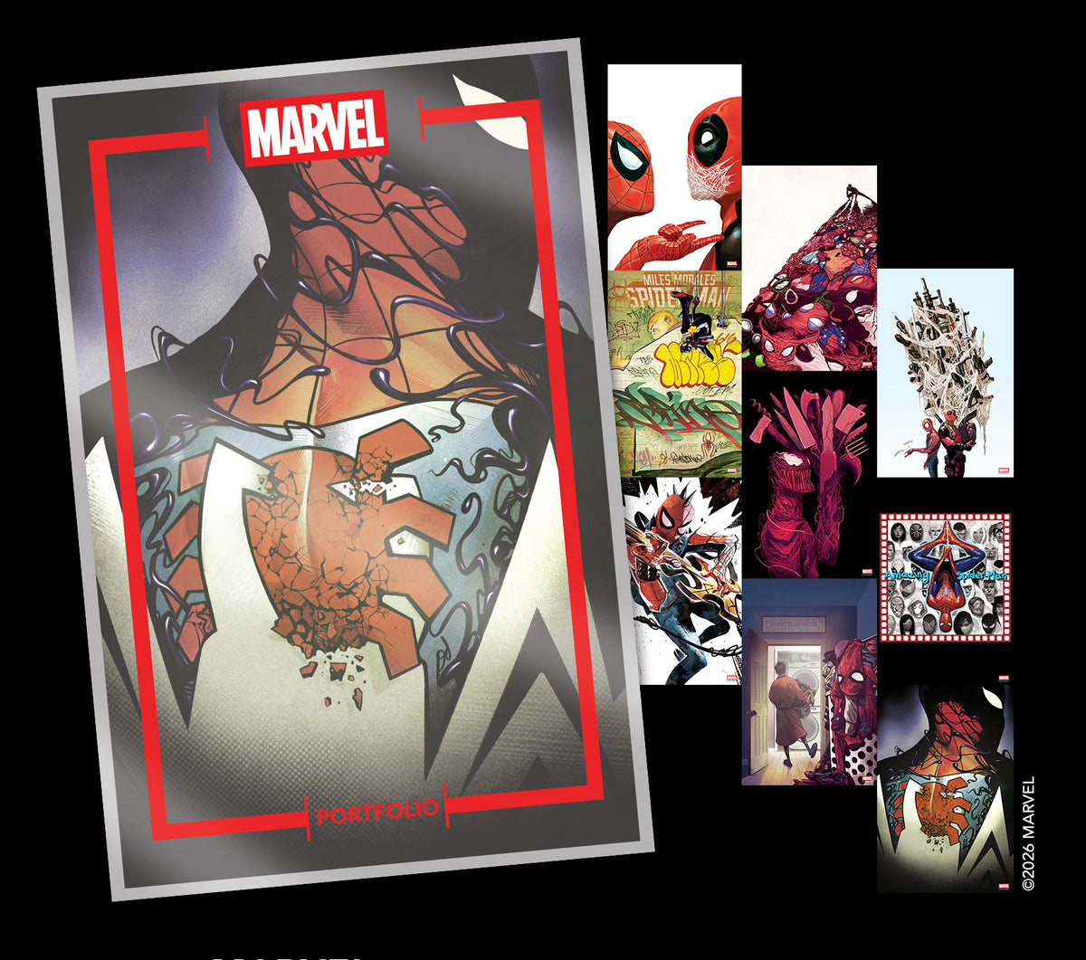 MARVEL PORTFOLIO OF MIKE DEL MUNDO SPIDER-MAN 9 PRINT SET