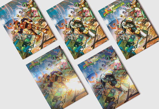 MMPR TMNT II #1 All Variant Bundle + Limited Edition Alpha 5 Full Art Variant + Stickers