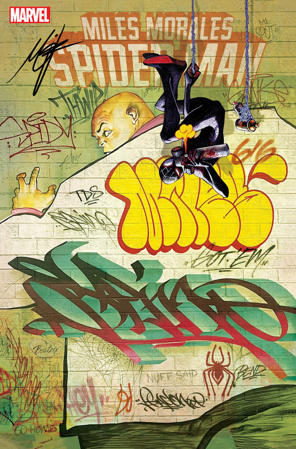 Miles Morales Spider Man 1 Del Mundo Graffiti Variant SIGNED Del miles-morales-spider-man-1-del-mundo-graffiti-variant-signed-del
